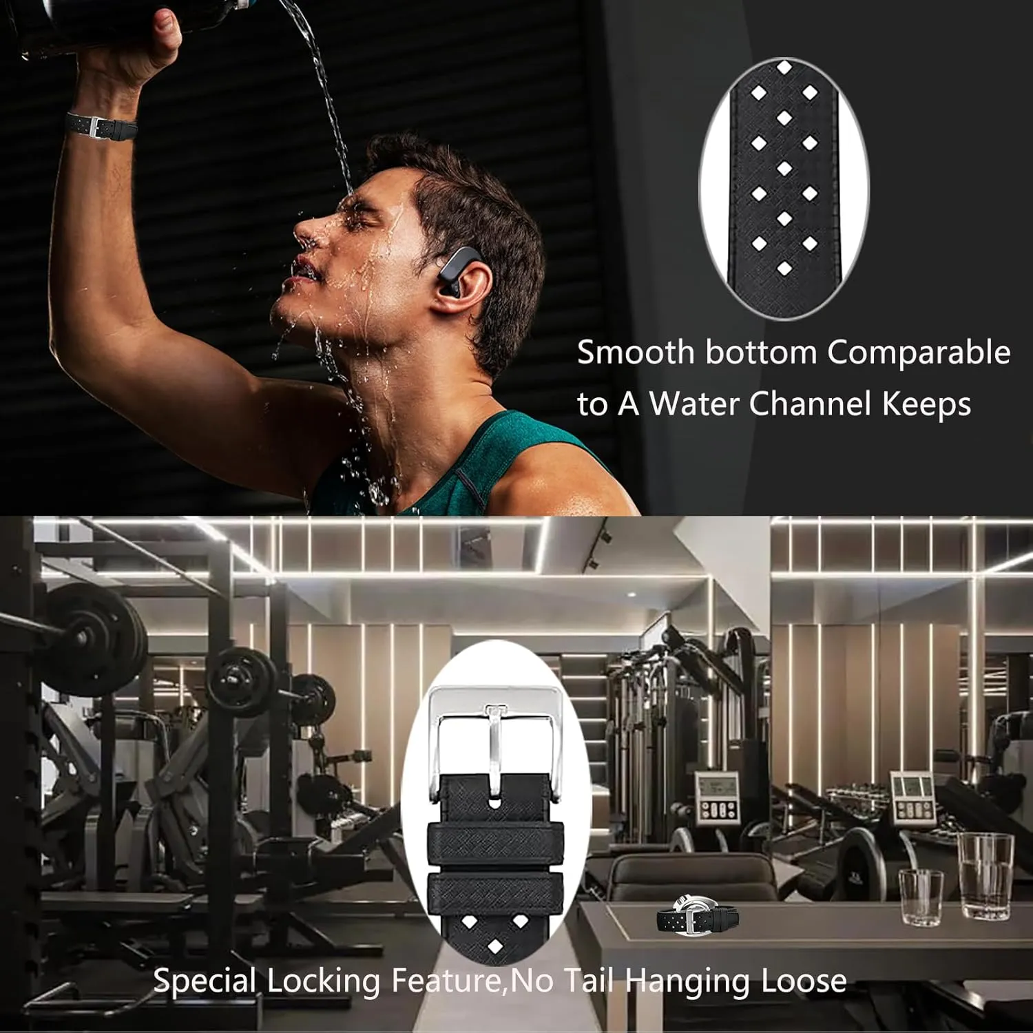 Replacement Band Strap for sociably spontaneous cheater awaken Men Women Fluororubber FKM Watchbands,Rubber Watch Strap Quick Release Tropical Style 20mm 22mm Soft Breathable,Durable Rubber Watch Band Universal 