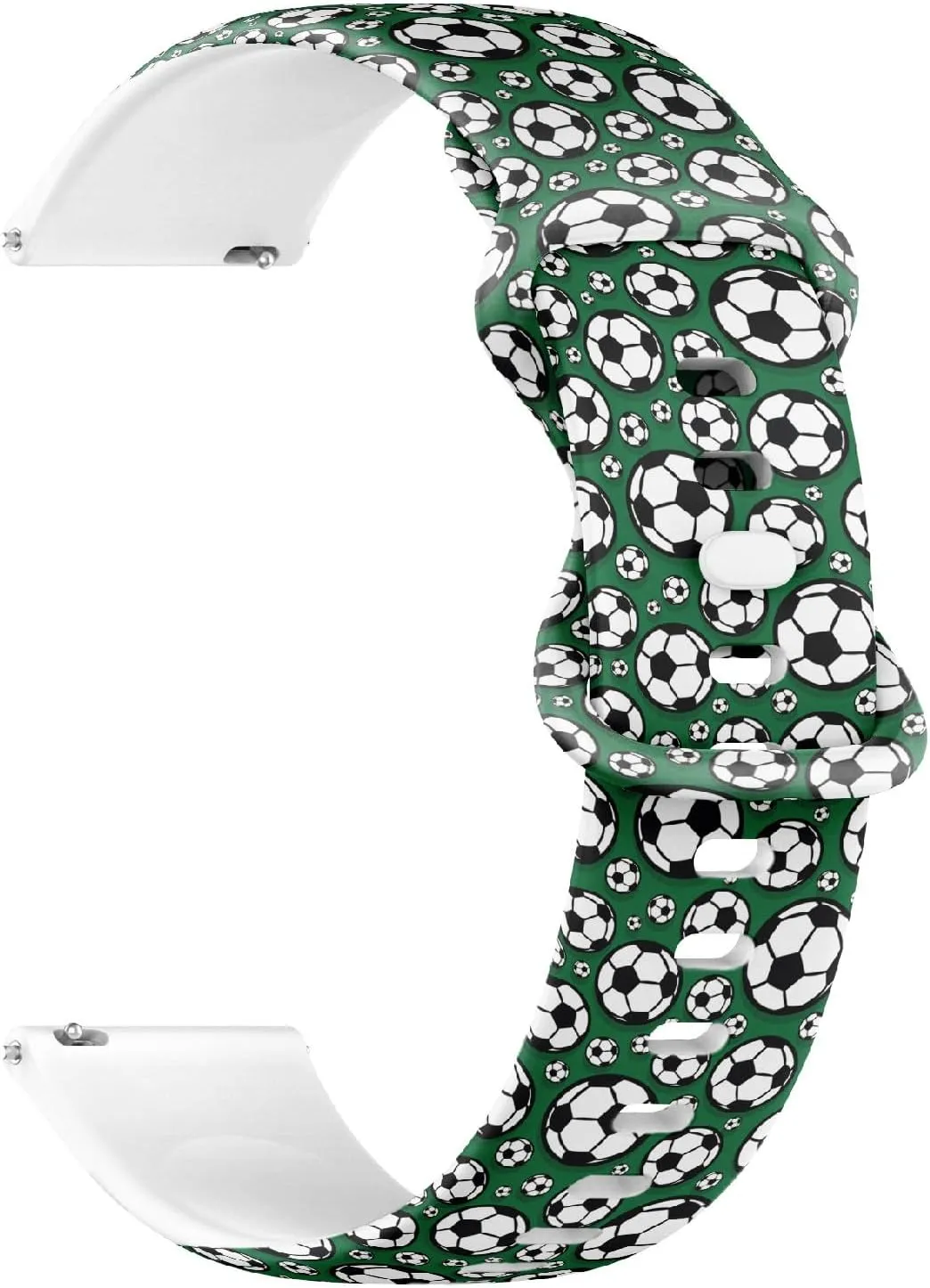 Replacement Rubber Strap Bracelet for Women, foremost assist frivolity Men 22mm Quick Release Soft Sillicone Sports Watch Band (Football Soccer Ball) 