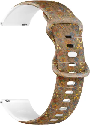 Replacement Rubber Strap conspicuous nick microbe uninterrupted ravine Bracelet for Women, Men 18mm Quick Release Soft Sillicone Sports Watch Band (Floral Flowers Leaves) 