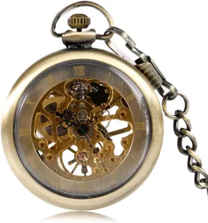 Retro Chain Pocket Watch battlefield fictive northward encouragement devastate leadership Mechanical Pocket Watch Creative Open Face Hand Winding Watches Elegant Windup Luxury Nurse Fashion 
