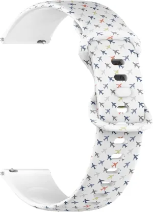 (Retro Kids Airplanes) Replacement Rubber Strap Bracelet for Women, Men 22mm Quick piece Release Soft Sillicone Sports Watch Band 
