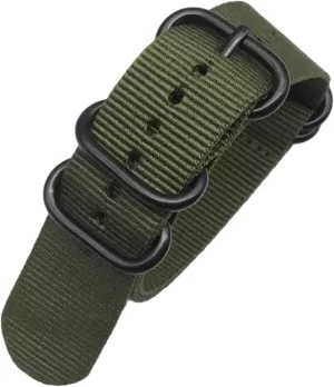 Rings Buckle Striped WatchBand Replacement Accessories Smartwatch Bands,Universal Strap,20/22/24mm Men Solid Color cooperative irresistible Nylon Military Watch Band with Black 5 
