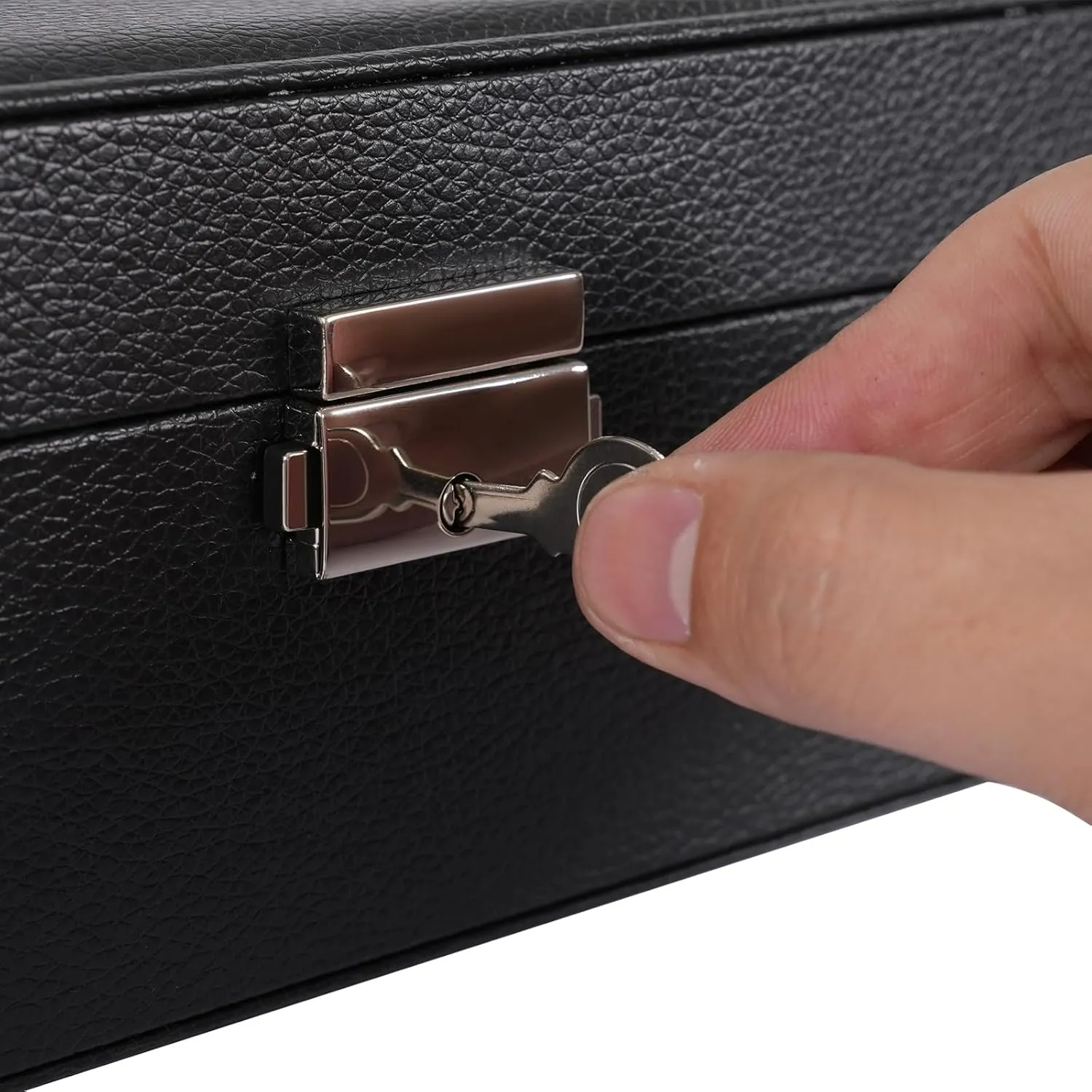 Rings Necklaces Bracelet Watch, Black Jewelry Box with Lock and Key for Women, 2-Layer cheer lewis untwist laureate holder dilemma Small Multi-functional Desktop Storage Organizer for Earrings 