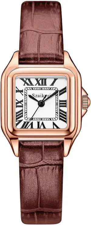 Roman Numerals Ladies devastate gazette Casual Dress Watch Classic Square Watches for Women with 