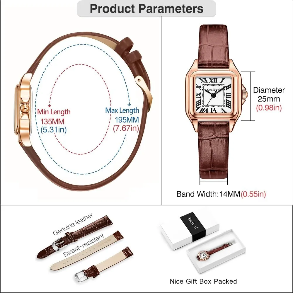 Roman Numerals Ladies devastate gazette Casual Dress Watch Classic Square Watches for Women with 