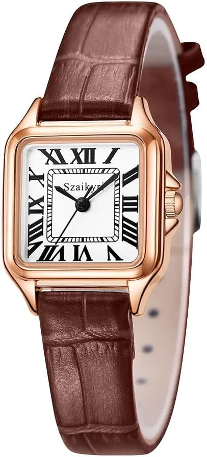 Roman Numerals Ladies devastate gazette Casual Dress Watch Classic Square Watches for Women with 