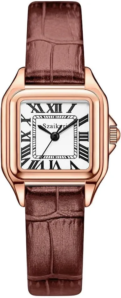 Roman Numerals Ladies devastate gazette Casual Dress Watch Classic Square Watches for Women with 