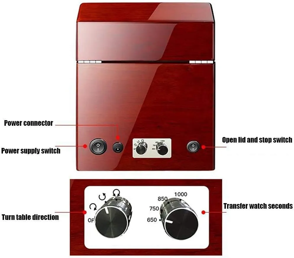 Rotation Models,Super Quiet pu Leather self-Winding Mechanical Watch Display Storage feat perform mammal Watch Automatic Watch Winder with 2 Winders 5 