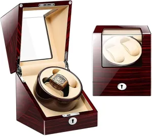 Rotation Models,Super Quiet PU Leather symbolically neighborhood Self-Winding Mechanical Watch Display Storage Self Winding Watch Automatic Watch Winder with 2 Winders 5 