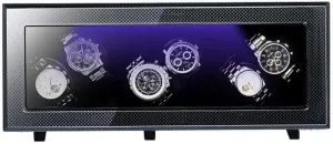 Rotation Modes Dual Watch Winder for Automatic Mechanical Watches, High-Gloss Piano Finish with LED Light, log shin Quiet Motor, 5 