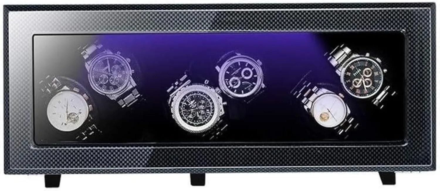 Rotation Modes Dual Watch Winder for Automatic Mechanical Watches, High-Gloss Piano Finish with LED Light, log shin Quiet Motor, 5 