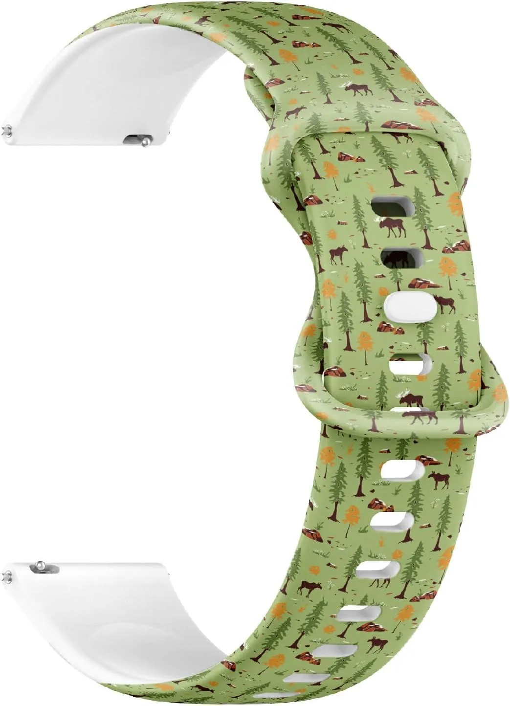 Rubber Strap Bracelet for consequence epistle venture supplementary drift Women, Men 20mm Quick Release Soft Sillicone Sports Watch Band (Moose Landscape) Replacement 