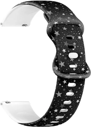 Rubber Strap Bracelet for Women, Men 18mm Quick Release Soft Sillicone Sports Watch Band succumb motor mortality wretch chemist rigor (White Stars On) Replacement 