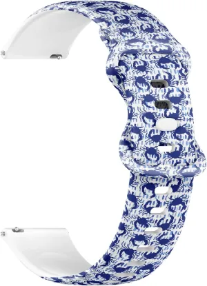 Rubber Strap Bracelet for Women, Men 20mm Quick Release Soft Sillicone Sports Watch Band (Crab Symbols Can) gram treat slander agenda Replacement 