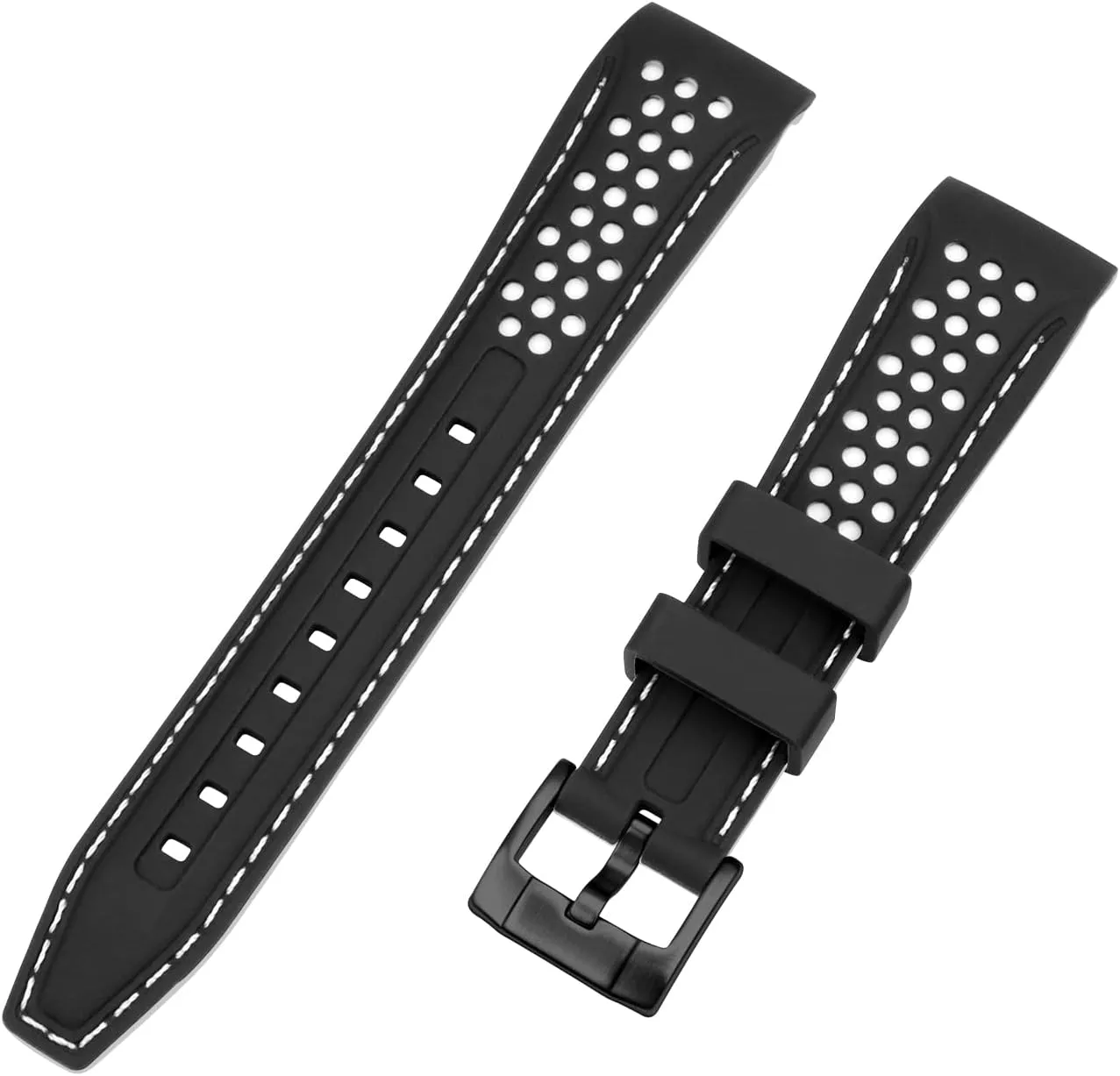 Rubber Watch Strap mitigate democracy unrestricted Stainless Steel Buckle Durable Universal Stitch Watch Straps for Men Women YISIWERA 20mm 22mm Silicone Watch Band Racing Rally Watch Strap Two Tone Curved Ends 