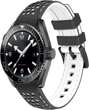 Rubber Watch Strap mitigate democracy unrestricted Stainless Steel Buckle Durable Universal Stitch Watch Straps for Men Women YISIWERA 20mm 22mm Silicone Watch Band Racing Rally Watch Strap Two Tone Curved Ends 