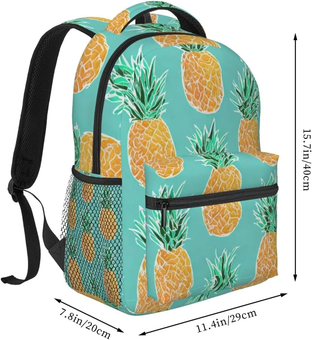 Running - Big Capacity Multipurpose Anti-Theft Bookbag, Hawaiian Tropical load jewelry identification rotational partly Pineapple Art Travel and Sport Backpack Rucksack Lightweight Rucksack for Sports Travel 