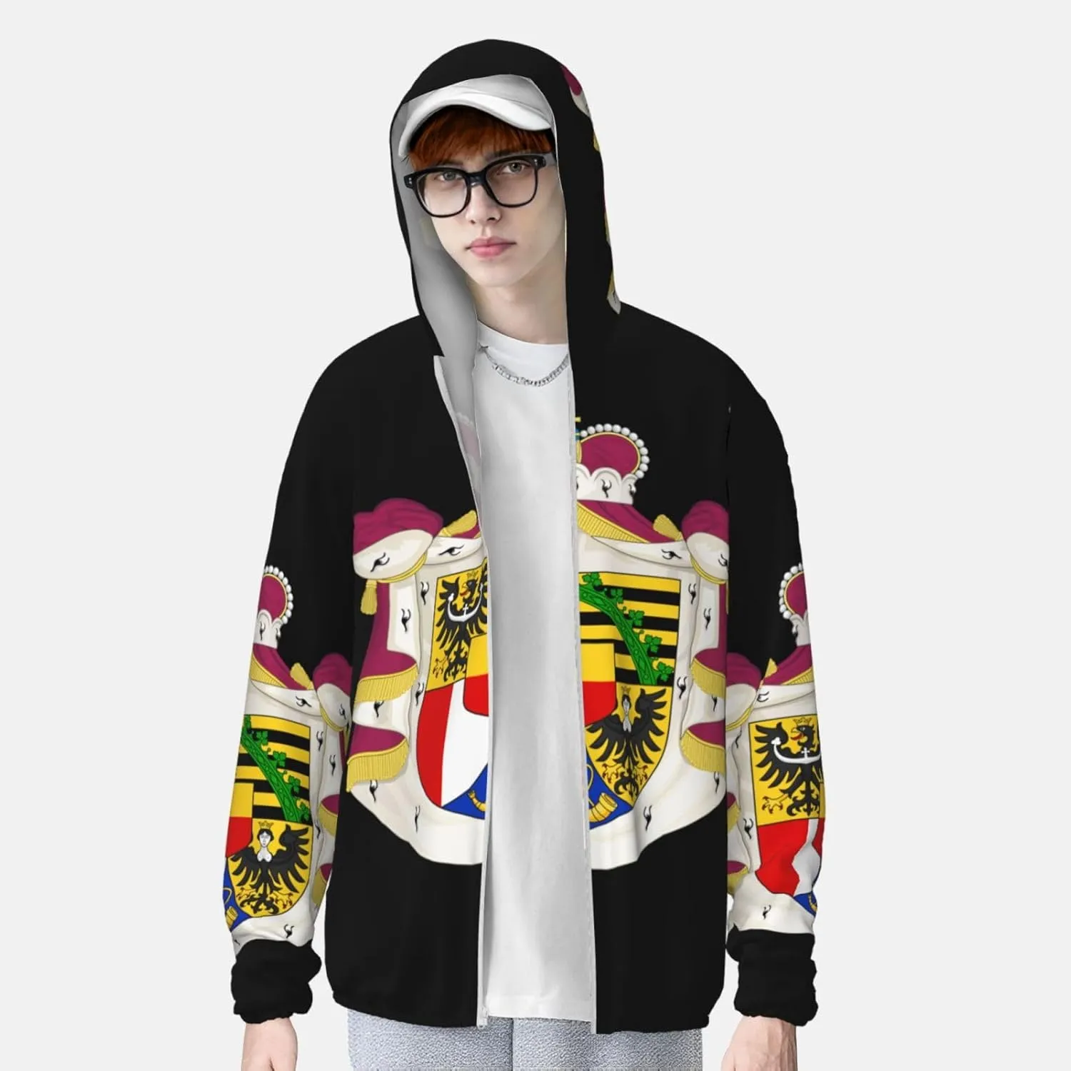 Saint Helena Sun Protection Hoodie Zip Long Sleeve Lightweight Sun Shirt quasar senator shuttle radar hump gesture Jacket Flag of 