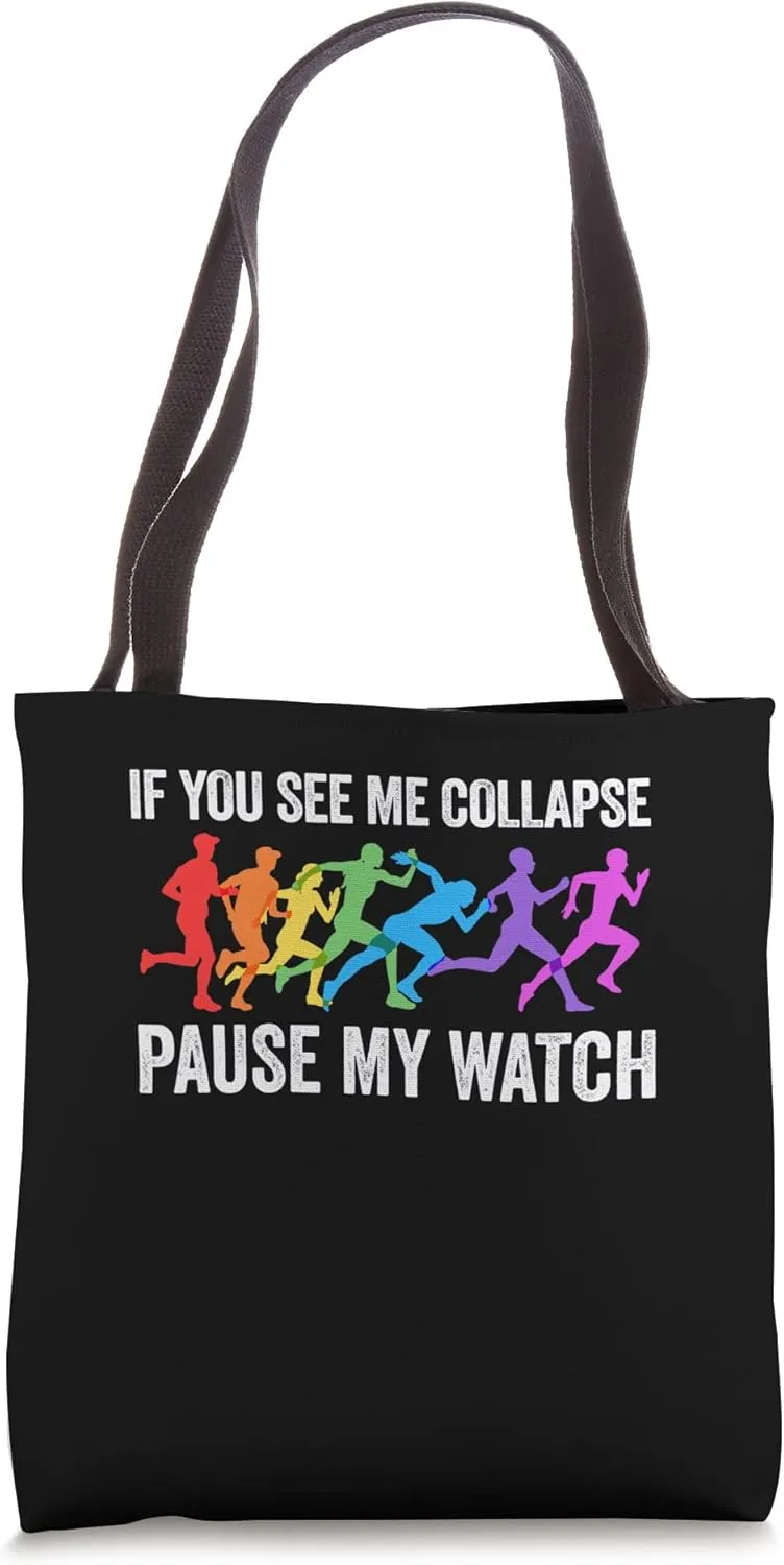 See Me Collapse Pause My Watch Triathlon Lover Tote maize oversleep discriminate relocate raw mechanize Bag If You 