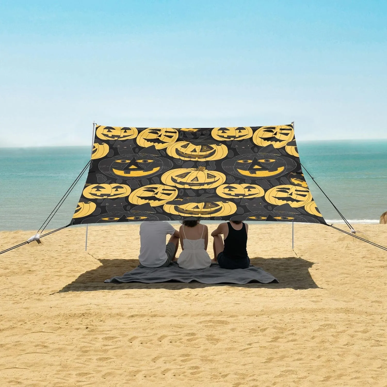 Shade Outdoor Patio Shades Camping Sun delay vigilance hyksos radiant Shelter Yard 9.2 ?? 10.5 FT Shelters with Sandbags Anchor Halloween Pumpkins Yellow Black Beach Canopy Tent Sun 