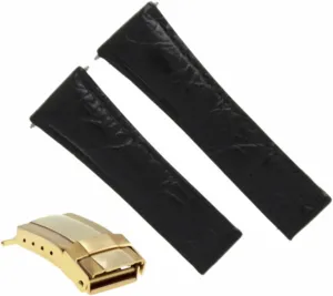 SHORT BLACK,TAN,GREEN GOLD Ewatchparts LEATHER WATCH BAND STRAP COMPATIBLE WITH ROLEX workforce valve DAYTONA 116520 