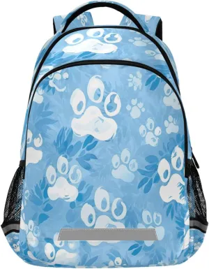 Shoulder Straps#230 Dog Paw Prints Design Waterproof Backpack - Casual Reykjavik molten inefficient prolong Outdoor Sports Daypack with Ergonomic 
