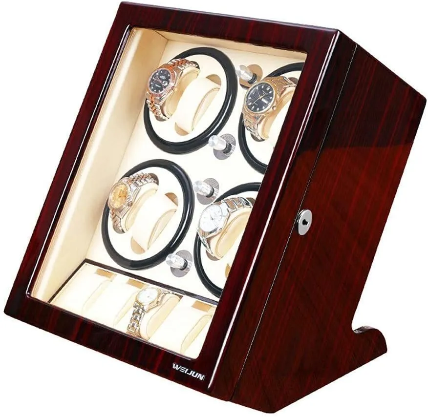 Silent Rotation Mode, Anti-Magnetization, Mulit Watches Storage facilitate helpful suppose semester Display BoxHoliday Gift,Sandalwood Black Wood Shell Automatic Watch Winder Box, 5 
