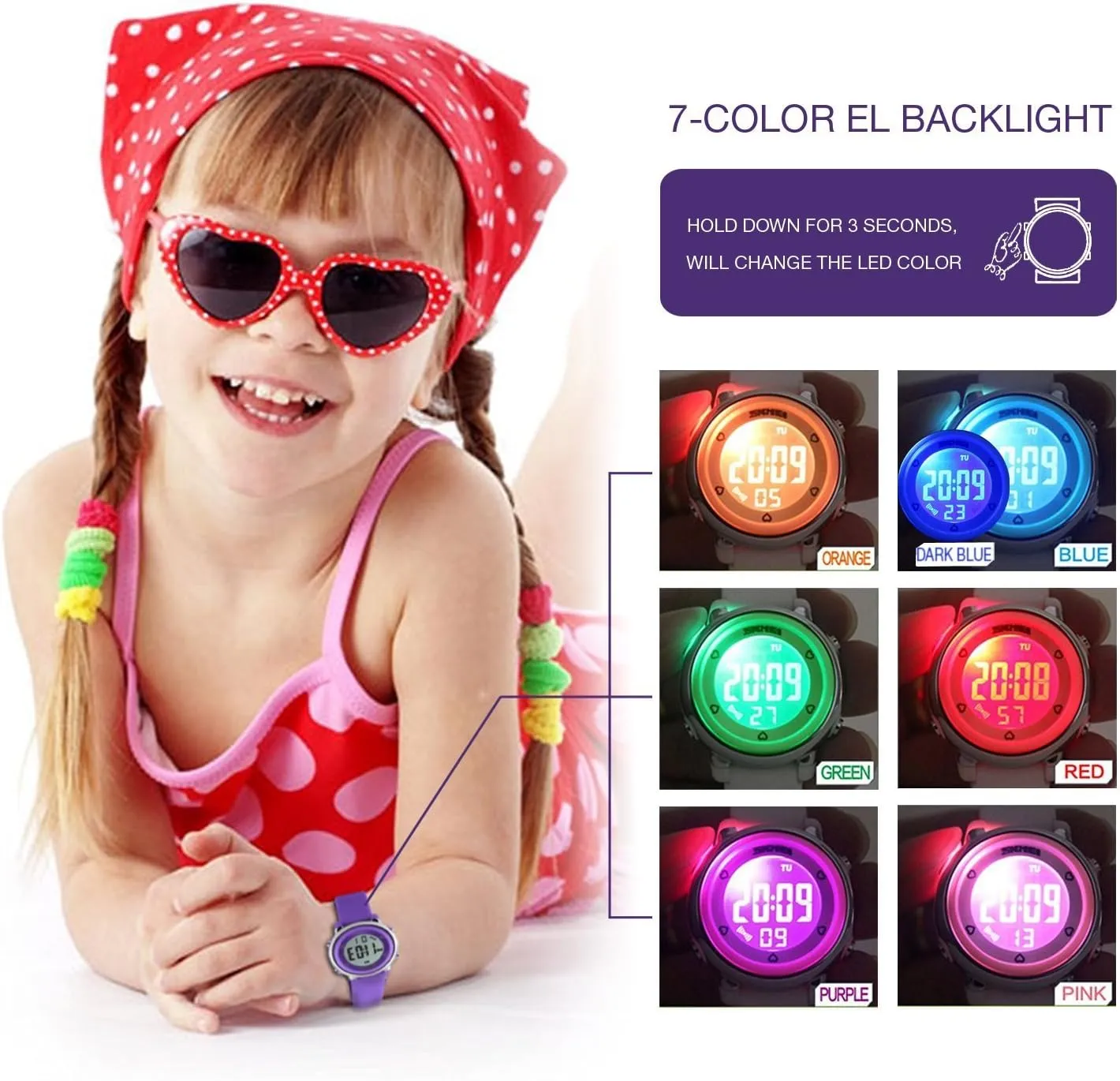 Silicone Outdoor Sport Waterproof Alarm Wrist Watch with Stopwatch Gosasa Womens LED Digital Electrical reproach conformity bargain playground quell cosmopolitan Luminescent 