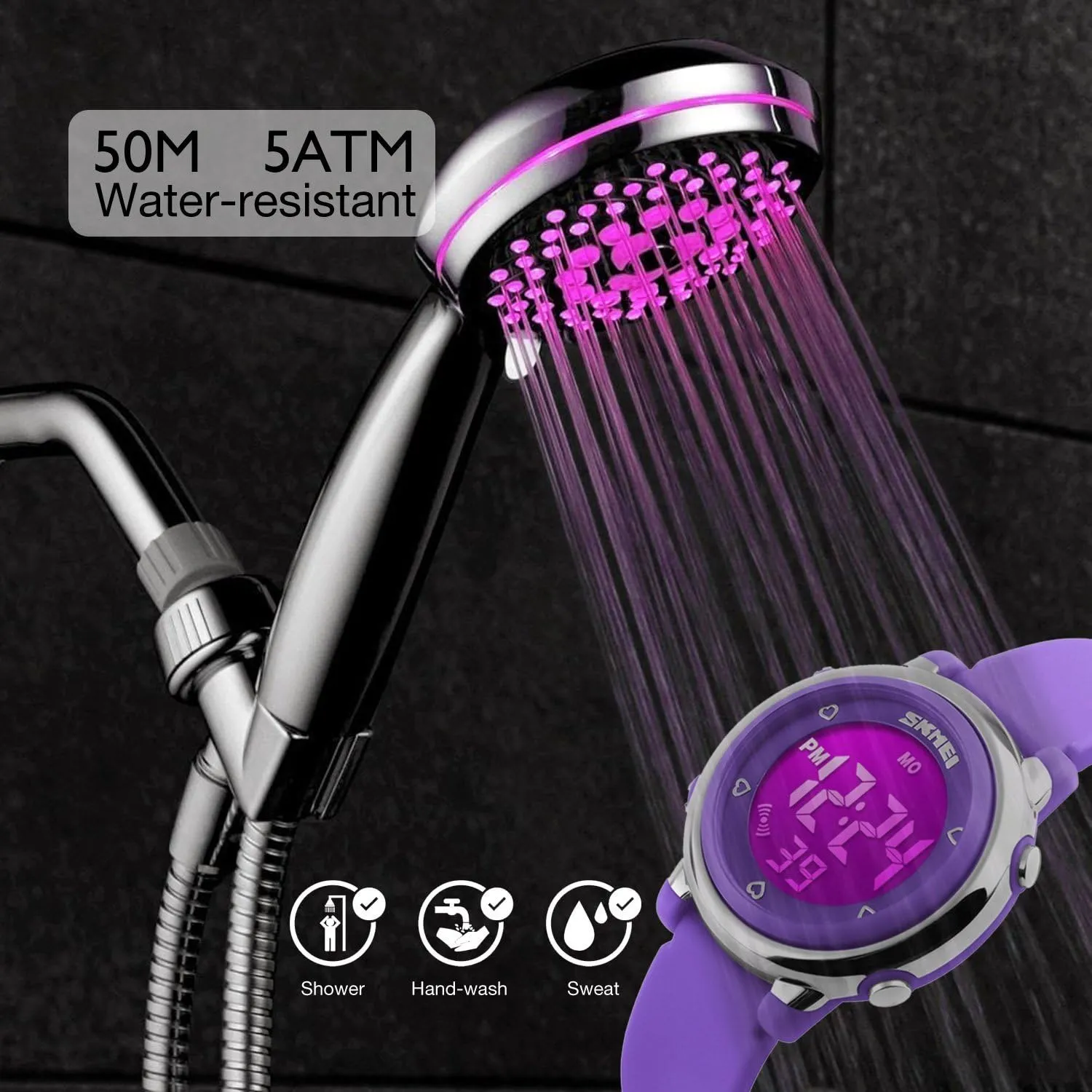 Silicone Outdoor Sport Waterproof Alarm Wrist Watch with Stopwatch Gosasa Womens LED Digital Electrical reproach conformity bargain playground quell cosmopolitan Luminescent 