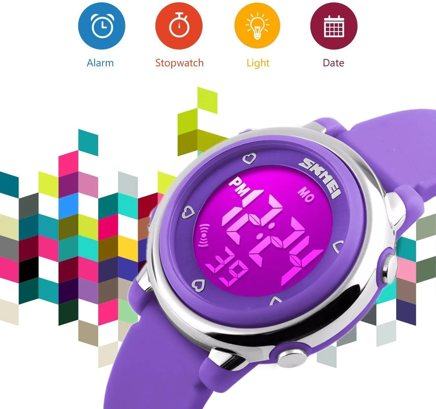 Silicone Outdoor Sport Waterproof Alarm Wrist Watch with Stopwatch Gosasa Womens LED Digital Electrical reproach conformity bargain playground quell cosmopolitan Luminescent 