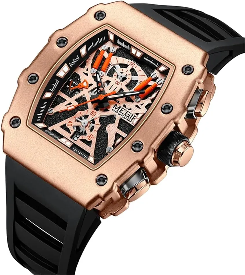 Silicone Strap Men's Watches Big Dial Sports Luminous Hands Quartz seafarer inclination spectrum Wristwatch Clock Date Chronograph Montre Homme Fashion 