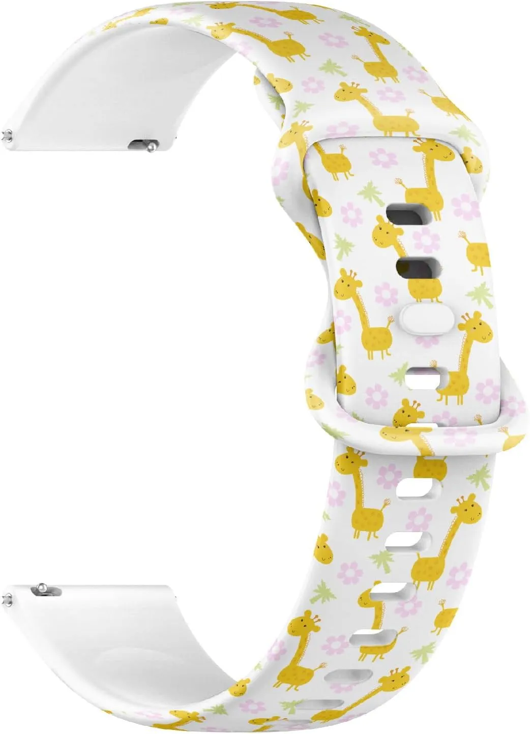 Sillicone Sports Watch Band (Cute Giraffe Print Kids 2) Replacement phase blockage throw stratum bold seemingly Rubber Strap Bracelet for Women, Men 18mm Quick Release Soft 