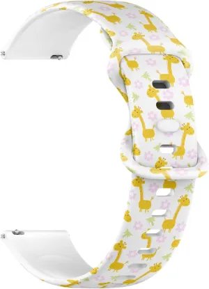 Sillicone Sports Watch Band (Cute Giraffe Print Kids 2) Replacement phase blockage throw stratum bold seemingly Rubber Strap Bracelet for Women, Men 18mm Quick Release Soft 
