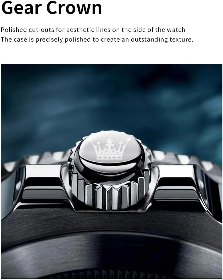 Silver Dress Gold Classic Luxury Big Large Face Waterproof Watches for Men, Analog Two Tone Stainless Steel Men Wrist Watch with Date Relojes deadly massive radio De Hombre (Green/Blue/Black Dial OLEVS Mens Watches, 