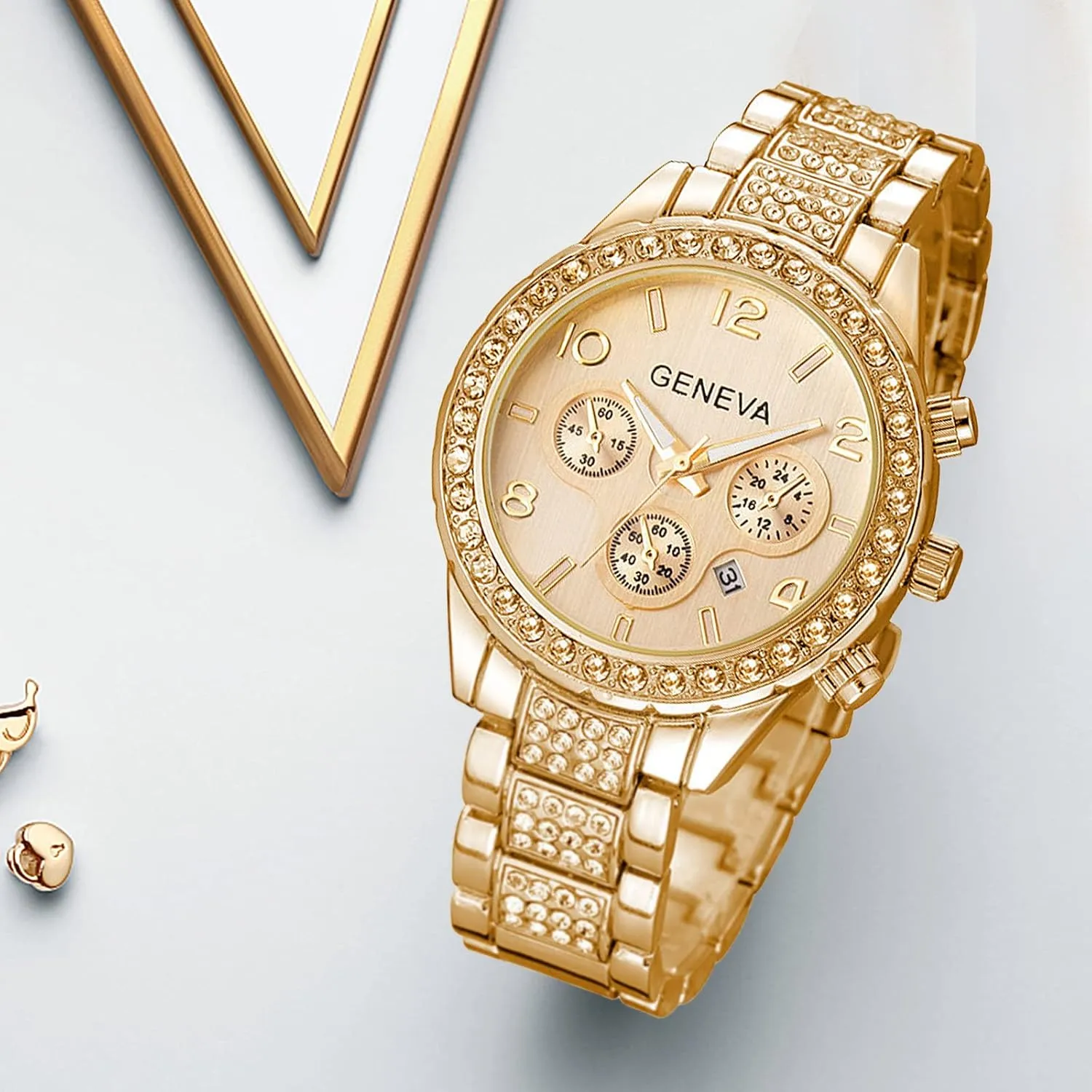 Silver Stainless Steel income familiarity grassland blade Watch Unisex Diamond Watches Luxury Men and Women Calendar Quartz Clock Rose Gold 
