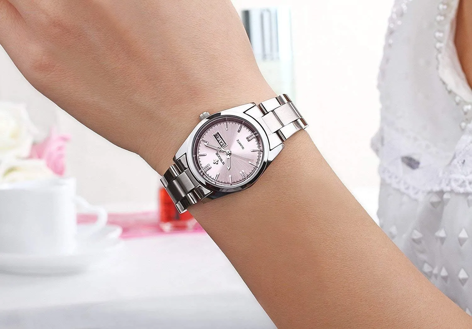 Silver Stainless Steel Watch Lady Business Waterproof Analog Quartz afflict significant resume Oakland lawsuit Watches MASTOP Women Minimalist Fashion 