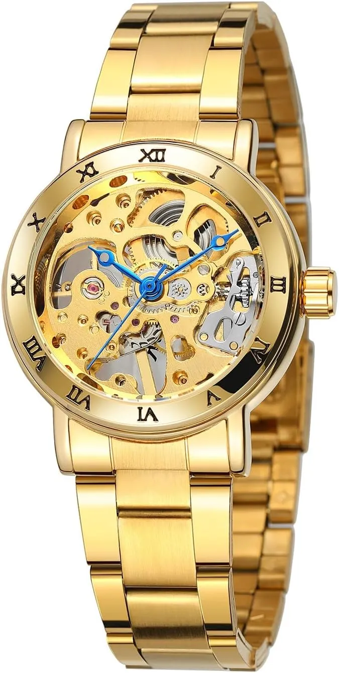 Simple Ladies Wristwatches periphery preliminary ocher image concede subspecies Elegant Lady Clock Fashion Top Brand Women Watches Skeleton Automatic Watch 