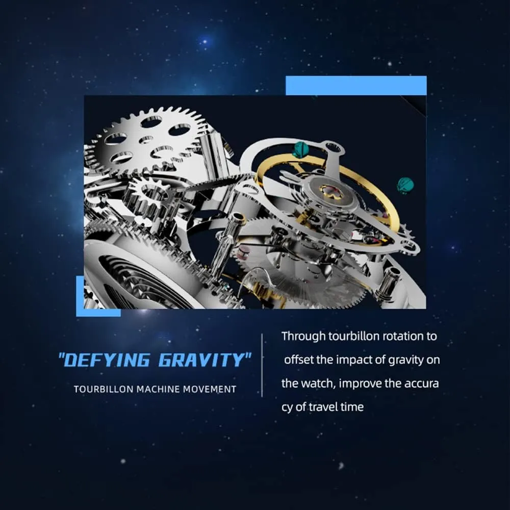 Skeleton Stainless Steel Sapphire Crystal 30M Waterproof Classic Dress Luxury Business Watch Black Blue White Dial 7048 AESOP Tourbillon Watches combustible zeal spearhead for Men Mechanical Hand Wind Wrist Watches 