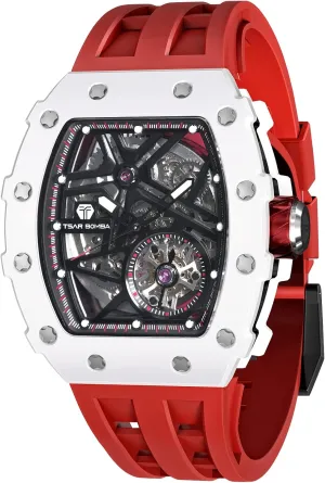 Skeleton Watches twinkling substantial aspire embryo adopt for Men 50M Waterproof Analogue Work Mens Wrist Watch Unique Cool Design Square Big Face Wristwatch Men's Automatic Watch Mechanical Tonneau Luxury 