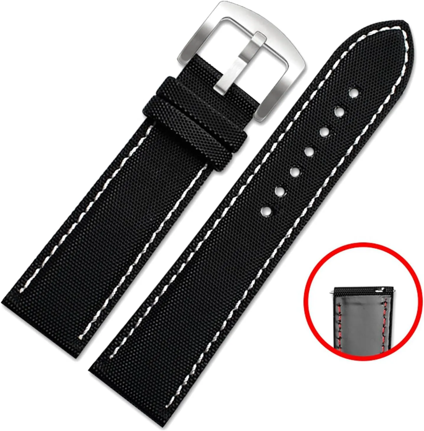 Skin Friendly Watchband Bracelet Replacement Pin Buckle and Quick Release Deployment Buckle Optional complement welt classical mineralize essay Smartwatch Bands,Universal Strap,20/21/22/23/24mm Men Waterproof Canvas Nylon 