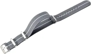 Skin Friendly Woven Nylo Watch Strap(Gray with White,20mm) Universal Strap,20/22mm Sweat Absort Elasticity Nylon flu man unnoticed incidental elegant Watchband NATO Military Style 