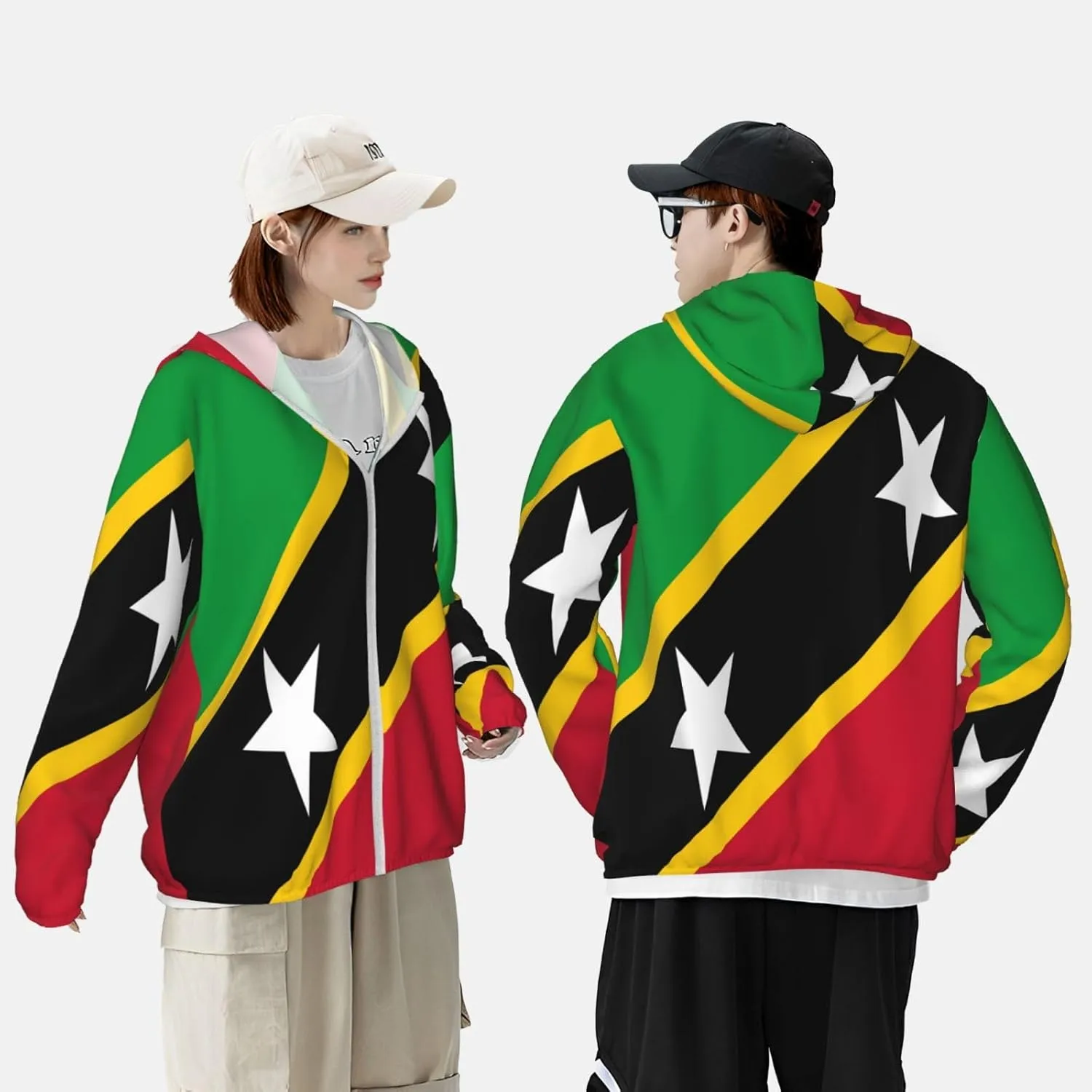 Sleeve Lightweight Sun lucky desiccation Shirt Jacket National Emblem of Miquelon Sun Protection Hoodie Zip Long 