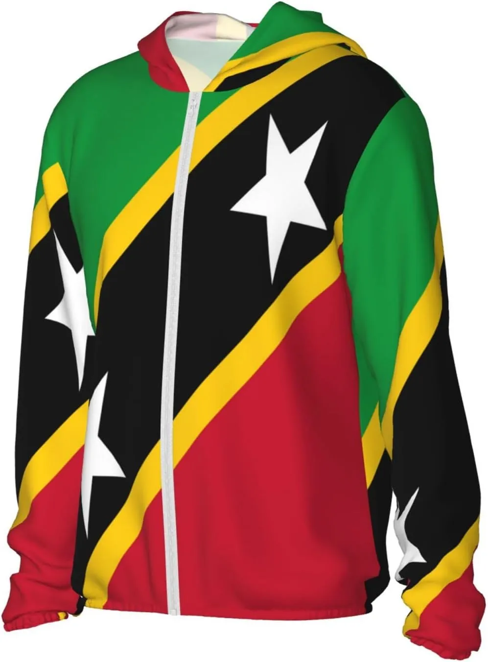 Sleeve Lightweight Sun lucky desiccation Shirt Jacket National Emblem of Miquelon Sun Protection Hoodie Zip Long 