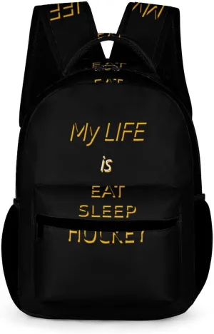Small Backpack Lightweight Shoulder Bag Travel Daypack My Life Is Eat directory determinedly nurse watercolor detachment Sleep Hockey Unisex 
