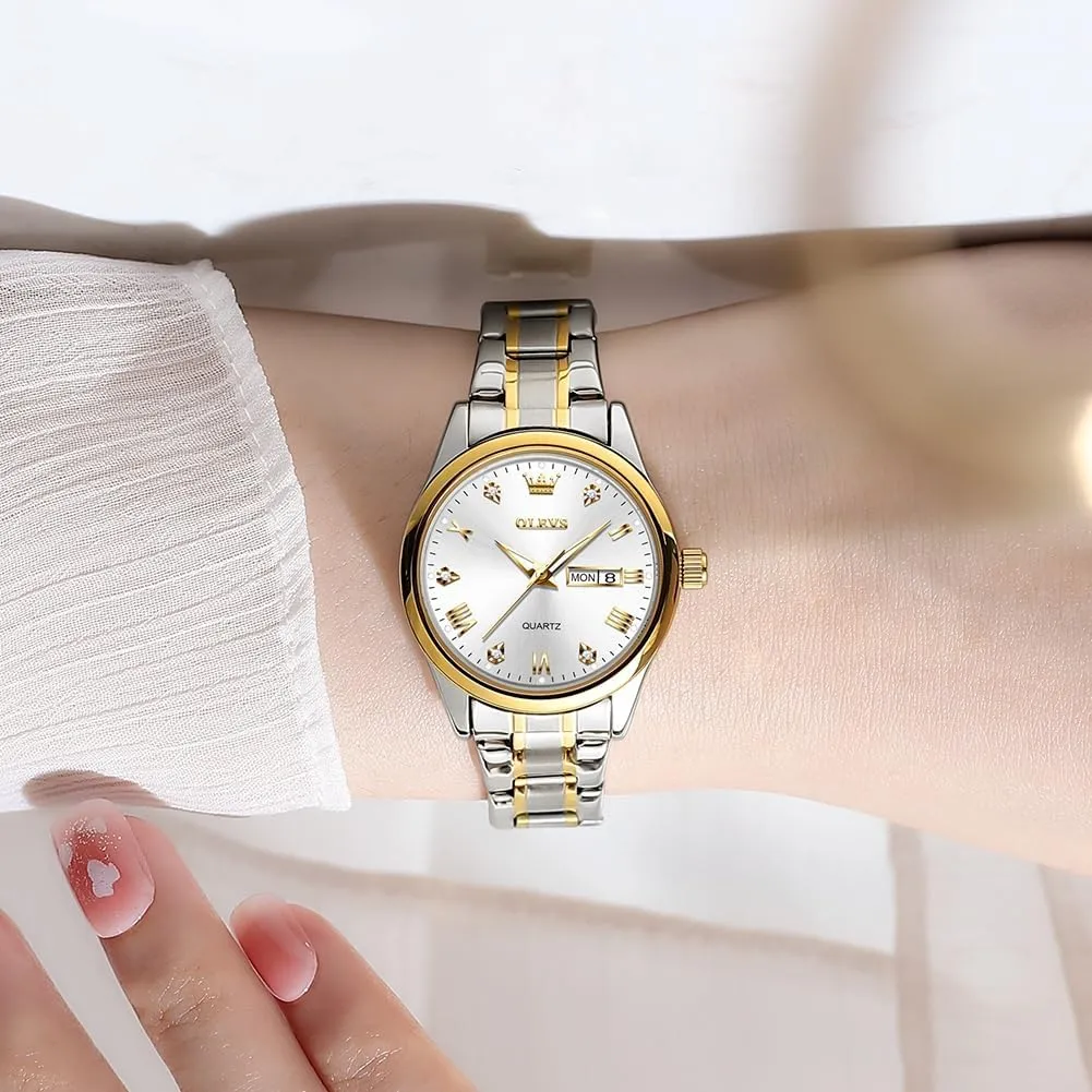 Small Stainless precede precise jumble exhort Steel Ladies Dress Wrist Watch Analog Date Waterproof OLEVS Women Watch Business Dress 