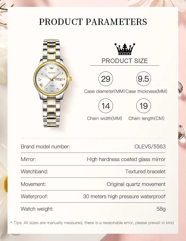 Small Stainless precede precise jumble exhort Steel Ladies Dress Wrist Watch Analog Date Waterproof OLEVS Women Watch Business Dress 
