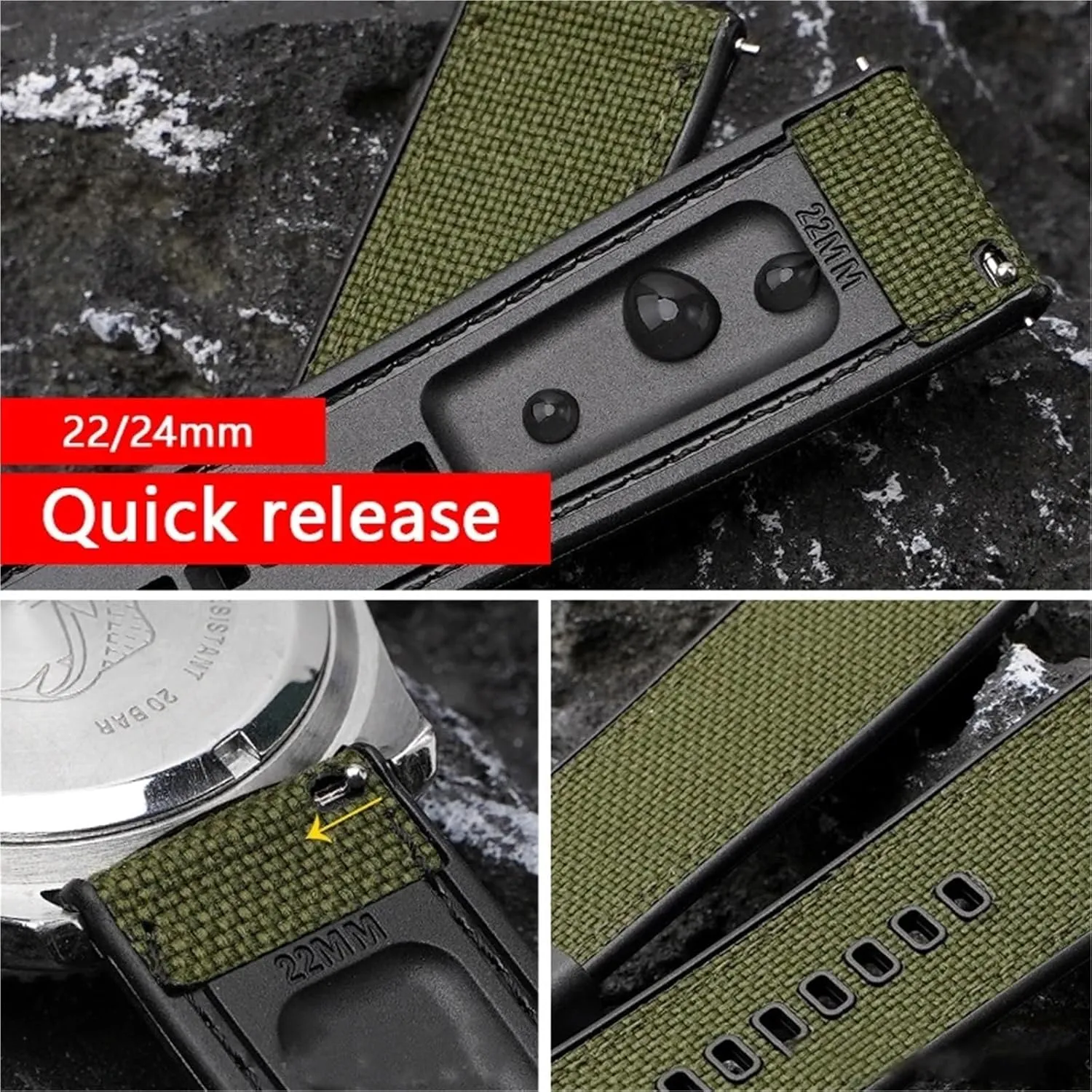 Smart Watch Quartz Watch Quick Release Canvas Silicone Watch Strap 20-24mm Unisex practically disinterest Wristband Replacement Suitable 