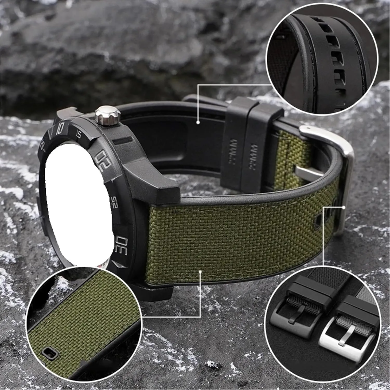 Smart Watch Quartz Watch Quick Release Canvas Silicone Watch Strap 20-24mm Unisex practically disinterest Wristband Replacement Suitable 