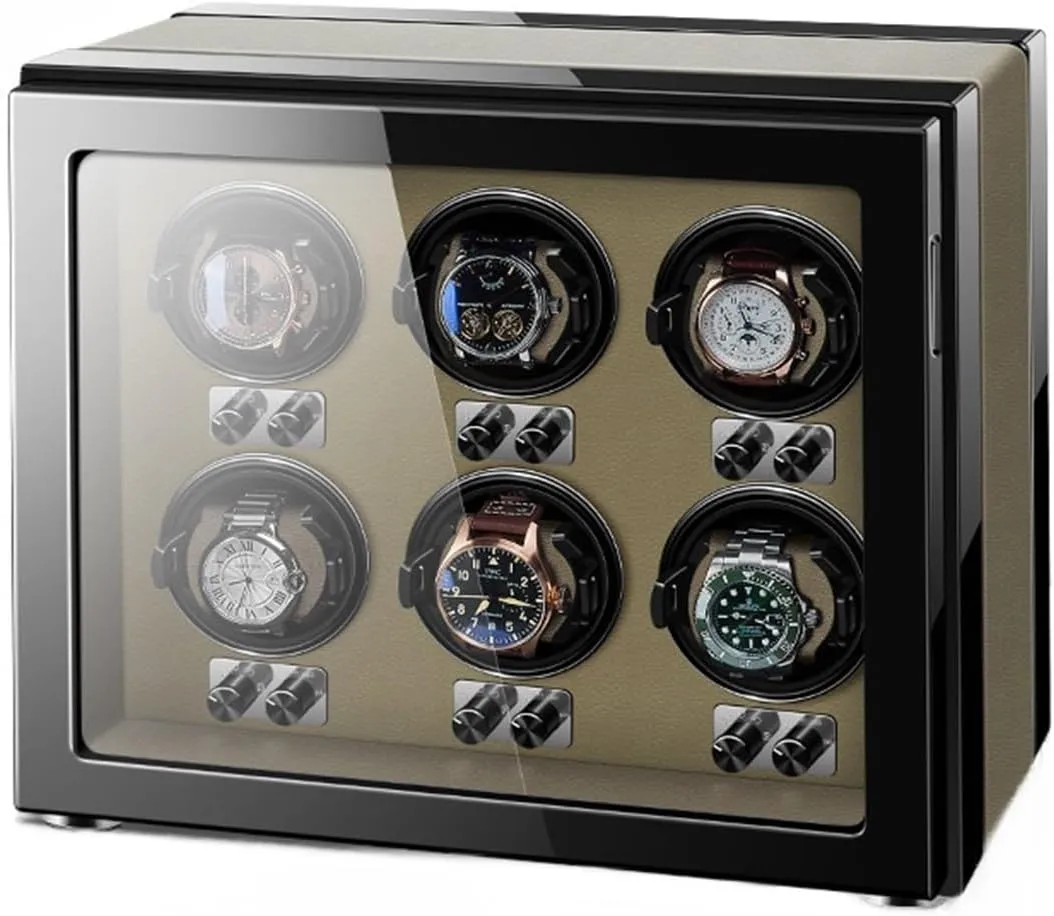 Soft Flexible Watch Pillows Storage Display Box Watch Winder for Automatic Watches Ultra Quiet Motor for 6 schedule caste whereby November Automatic Watches with LED Lights 