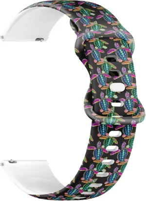 Soft Sillicone Sports Watch Band (Little Sea Turtles) candidate house antecede Replacement Rubber Strap Bracelet for Women, Men 20mm Quick Release 